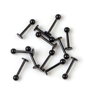 Labret Lip Piercing Jewelry Trendy Lip Ring 16G Black Stainless Steel Ball Stud Chin Piercing Bars Body Jewelry Drop Delivery Dhv8I