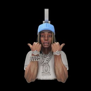 Kişisel Görüntü Propaganda Kişiselleştirilmiş Özel Buzlu Out 3D Cartoon Head Portre Kolye Y2K Metavers Hip Hop Takı