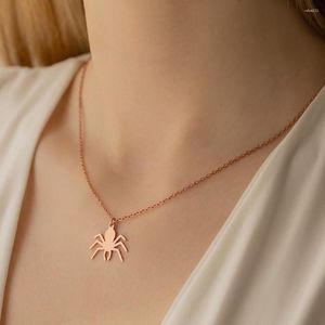 Pendentif Colliers Femmes Rétro Collier Spider pour Hommes Femmes Chaîne Argentée Colliers En Acier Inoxydable Bijoux Cadeaux