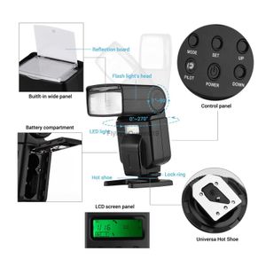 Flash Heads Andoer Flash Speedlite GN40 Adjustable LED Fill Light On-camera Flash With Bracket Replacement for DSLR Cameras YQ231003