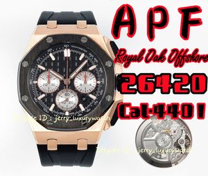 APF 26420 Roy Luxury Erkekler Saati Cal.4401 43mm Hızlı salınımlı kayışla mekanik kronograf hareketi, en son CNC teknolojisi vaka teknolojisi Dalış Saati