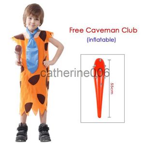 Özel Durumlar Çocuk Çocuk Taş Devri Hintli Boy Flinstones Kostüm İlkel Vahşi Cosplay Cadılar Bayramı Karnaval Partisi Mardi Gras Süslü Elbise X1004