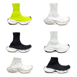 Носки-кроссовки 3XL без шнуровки для мужчин и женщин, черный дизайн из переработанного трикотажа с бесшовной отделкой из технического 3D плетения для максимального комфорта