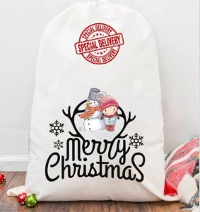 Рождественский мешок Санта-Клауса, большой рождественский холщовый подарочный мешок, сумки для конфет с шнурком, многоразовые персонализированные лучшие подарки для хранения рождественской упаковки
