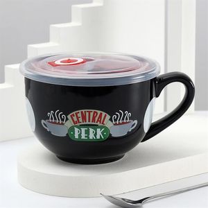 Кружки Кофейная кружка Друзья ТВ-шоу Central Perk Чашка для капучино Kawaii Милый завтрак Большой размер Керамическая посуда для напитков298O