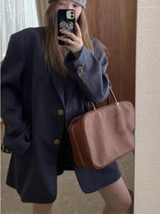 Женские куртки 2023, осенние французские элегантные блейзеры, женские повседневные винтажные куртки, пальто для офиса, корейская модная одежда, топы