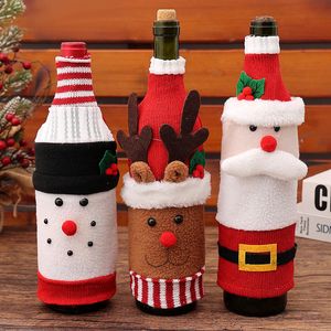 Noel Şarap Şişesi Kapak Seti Noel Baba Kardan Adam Şarap Şişesi Çantaları Noel Partisi Yemek Masa Dekorasyonları Yeni Yıl Hediyeleri