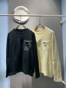 Осенне-зимний новый стильный мужской свитер, модный дизайн с карманами и вышивкой, пуловер, свитер американского размера, роскошный дизайнерский свитер
