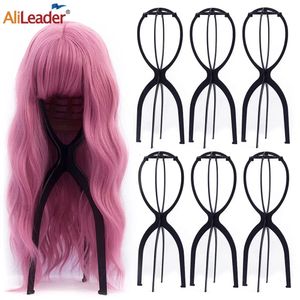 Wig Stand Alileader 1-3Pcs Ajustable Wig Stands Plastic Hat Display Wig Head Holders Mannequin HeadStand Portable Folding Wig Stand 231006