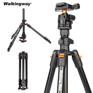 Tripods WalkingWay 6299 Inch Professional High Camera Tripod for DSLR Portable Aluminum Travel with 360Degree Panorama Ball Head 231006