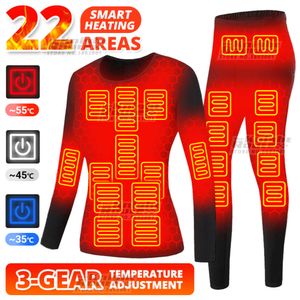 Areas Heated Thermal Underwear Winter Heating Jacket Skiwear Warm Autumn Top Pants Usb Electric Clothing