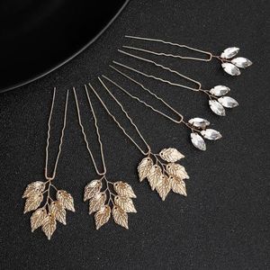 Acessórios de cabelo feitos à mão folhas simples casamento nupcial clipes de prata pinos ornamentos sticks249s