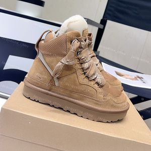 Kış Lowmel Boots Design Womens Avustralya Snow Boot Jumbo Dantel Up Orijinal deri sıcak rahat yün kürk ayak bileği patik açık ayakkabılar