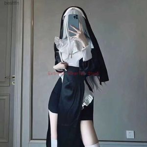 Tema Kostüm Anime XS-3XL Büyük Boy Cosplay Chowbie Seksi Rahibeler Tekdüzen Siyah Elbise Cadılar Bayramı Kadınlar İçin Geliyor231007