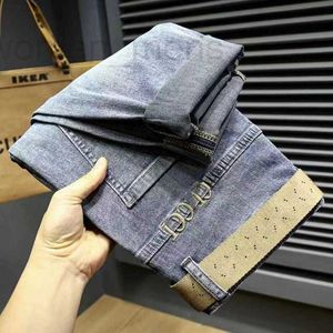 Jeans da uomo firmati jeans a vita alta moda moto rotto slim retrò per fare vecchi pantaloni mendicanti coreani patchwork OV7Y