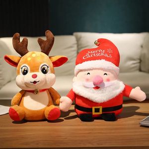 Dekompresyon Toy 20cm Sevimli Noel Serisi Bebek Noel Baba Elk Peluş Dolgulu Yumuşak Kardan Adam Geyik Oyuncakları Kızlar Noel Noel Hediye Dekor Ders 231007