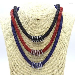 Kolye Kolye Ağı Net Zincir Streç kolye Kadın Kırmızı Elastik Kadın Mücevher Bijoux Aksesuarları N15510