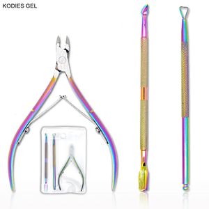 Kütikül makasları KODIES JEL 3 PCS/SET TAZI ARAÇLAR Profesyonel kütikül itici makas Paslanmaz Çelik Nipper Clipper Tail Art Pedikür Döşeme 231007