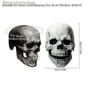 Tema Kostümü Cadılar Bayramı Maskesi Py Kafatası Maskesi 3D Korkunç Cadılar Bayramı Maskesi Hareketli J Beyaz İnsan İskelet Maskesi Erkekler için Cadılar Bayramı231005