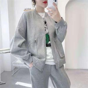 Women's Jackets 2023 Spring And Autumn Fashion Simple Foreign Style Versatile Casual Loose Sport Solid Oversize Baseball Coat