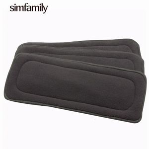 Bez çocuk bezleri simfamily10pc yeniden kullanılabilir bambu odun kömürü ek bebek bezi bebek bezi paspon uçlar değiştirir astarlar 4 katman her ekleme toptan 231006