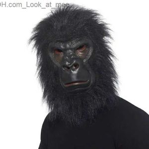 Parti Maskeleri Siyah Goril Lateks Maskesi Yetişkin Tam Yüz Komik Hayvan Maskesi Cadılar Bayramı Parti Cosplay Kostüm Proplar Gerçekçi Headgear Q231007