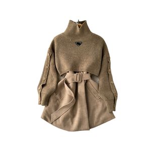 Outono e inverno estilo de moda suave designer suéter feminino elegante conjunto de colete de malha de 2 peças conjunto de criação de marca principal de primeira classe doméstica