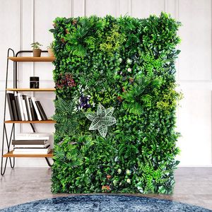 Dekoratif çiçekler yapay bitki rattan sahte panel çim simülasyonu 20x20in yeşil yaprak çim örgü ızgara duvar dekorasyonu açık kapalı
