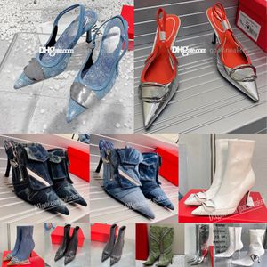 Tasarımcı Diese Sandalet Botları Kadın Yüksek Topuklu Saten Mules Cross Cross Toe Oval 1Dr Plak Yaz Nedensel Ayakkabı Moda Lüks Toka Siyah