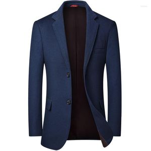Erkek Suit Butik Moda Beyefendi İngiliz Tarzı Sıradan Yün Renk Zarif Mikro Bounce Evlilik İş Kariyer Blazer