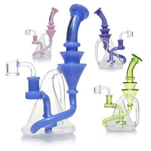 Phoenix 8 Zoll Recycler Bohrinsel Becher Glas Bong Wasserpfeifen Duschkopf Perc Wasserpfeife mit 14 mm Quarz Banger Pfeife