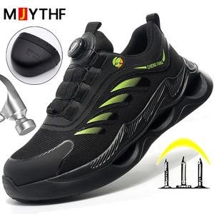 Safety Shoes Rotating Button Men Sport Shoes Protective Boots Anti-smash Anti-puncture Safety Shoes Men Work Boots Indestructible Shoes 231007