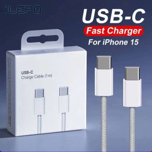 Оригинальный кабель USB-C для Apple iPhone 15 Pro Max PD 60 Вт, быстрая зарядка для Huawei Xiaomi Samsung Type C, аксессуар для тканого кабеля