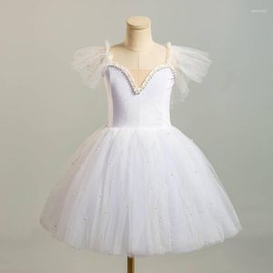 Sahne Giyim Balerin Elbise Beyaz Kızlar Yetişkin Kadın Çocuklar Uzun Romantik Bale Tutu Kız Kuğu Dans Performans Kostümleri