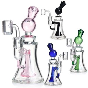 7 Zoll kleine Öl Rigs Wasserrohr Bong Dab Rig Bubbler Dicke Wasser Bong Shishs Zielligen Glas Rauch Wasser Rohre Recycler 14mm Banger