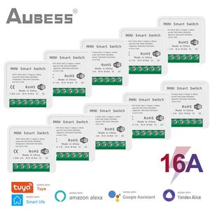 Other Electronics AUBESS 16A Tuya WiFi Mini DIY Smart Switch 2 Way Control Home Automation Module Via Alexa Google Alice Life App 231007