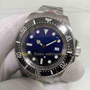 Rolaxes automático relógio limpo moldura estilo fábrica 904l aço 3135 masculino 44mm 126660 preto cerâmica azul dial mergulho 116660 br l