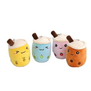 Sevimli Süt Çay Kupası Anahtarlık Kolyesi Küçük İnci Süt Çay Bebek Peluş Oyuncak Kızlar Çanta Kolye Takı
