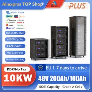 Lifepo4 48V 200AH 10KW Lityum Pil 51.2V 100AH ​​150AH6000 Döngüler 32 CAN VERİSİ/RS485 ile Paralel Güneş-AB için Rs485 Hisse