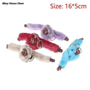 Peluş Yastıklar Yastıklar 1pc 16*5cm Sevimli Kız Peluş Kürk Maymun Oyuncak Anahtar Zinciri Pantolon Üzerinde Orangutan Anahtarlık Bag Araba Tinket Kadın Oyuncak 13 Stil 231009