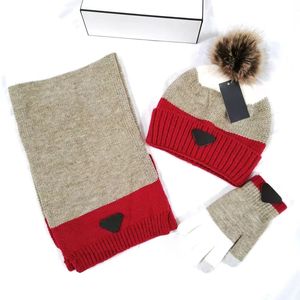 Warm Designer Beanie Christmas Gift High Quality Wool Winter 3-Piece Gloves Hat and Scarf Design Caps Shawl Designer Hats Scarves Wool Beanie Wrap Scarfs