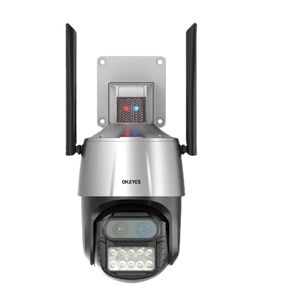 4K Wifi IP Camera Outdoor Dual Lens CCTV PTZ Security Camera Auto Tracking Siren Alarm 8MP Wireless Video Surveillance System