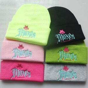 Berets Winter 2023 Mode Punk Gestickte Hut Frauen Y2k Ästhetischen Stricken Pullover Hüte Grunge Hip Hop Beanie Caps Warme Weibliche ski Maske