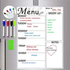 Beyaz Tahta A4 Manyetik Beyaz Tahta Haftalık Planlayıcı Menüsü Yemek Market Yapacaklar Liste Buzdolabı Sticker Marker Kalem Programı Sil Tahta Teknolojisi 231009