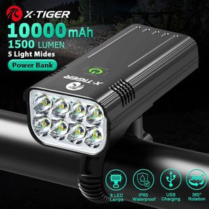 Велосипедные фонари XTIGER Light Set Мощная USB перезаряжаемая яркая 10000 мАч Велосипедная передняя водонепроницаемая лампа IPX5 231009