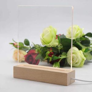 Gece Işıkları LED Işıklar Graving için Ana Boşluklar Ahşap LED lamba tabanı USB Kablo Anahtarı Modern Gece Işık Akrilik 3D LED Gece Lambası YQ231009