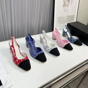 Sıradan Ayakkabı Sandal Tasarımcı Slingback Ayakkabı Deri Kalın Topuk Yüksek Topuklu Kemer Tokalı Sandalet Moda Seksi Bar Partisi Kadın Ayakkabıları Yeni Yüksek Topuklu Ayakkabı Deri Sole