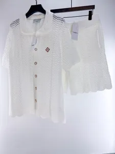 Tasarımcılar Luxurys Erkek Knitwear Beyefendi Kazablanka Gömlek Pure Beyaz İçi Dışarı Tee Kadın Erkekler Gündelik Gevşek Sokak Yüksek Kalite Üstü