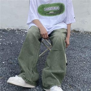 Erkek Kot 2023 Sonbahar Amerikan High Street Yıkama Eski Yeşil Erkek Hiphop Gevşek Geniş Bacak Pantolonları Yapmak