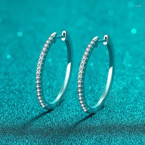 Brincos de parafuso prisioneiro 14k moissanite hoop para mulheres d cor s925 prata esterlina balançar jóias fashional presentes do dia dos namorados